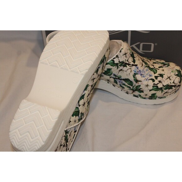 NIB Dansko Women's Professional Leather Wood Heel Clog White Blossom EU 40 - Picture 6 of 6